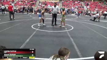 110 lbs Cons. Round 1 - Isaiah Dugan, Kansas Young Guns Wrestling Cl vs Justin Tuttle, SAW