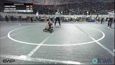 73 lbs Round Of 16 - Lebrae Jones, Hurricane Wrestling Academy vs Cruz Canales, Claremore Wrestling Club