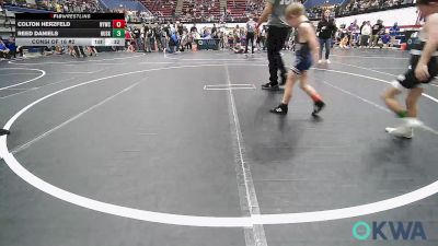 49 lbs Consi Of 16 #2 - Colton Herzfeld, Newcastle Youth Wrestling vs Reed Daniels, Huskey Wrestling Club