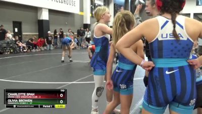 110 lbs Round 3 (4 Team) - Charlotte Spah, Grand View Wrestling Club vs Olivia Browen, Minnesota Storm 2