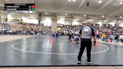 AA 144 lbs Cons. Round 2 - Logan Langley, Karns High School vs Cruz Pryor, Nolensville High School