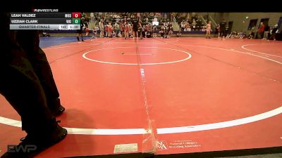 74-78 lbs Quarterfinal - Leah Valdez, Mission Wrestling vs Uzziah Clark, Viking Wrestling Club