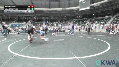 110 lbs Consi Of 8 #2 - Kaden Evans, Raw Wrestling Club vs Mila Crawford, Southmoore SaberCats Wrestling