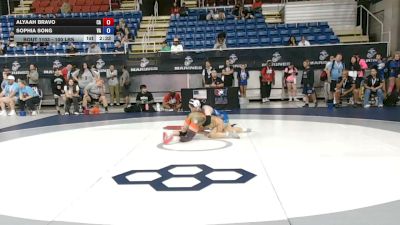 100 lbs Cons. Sub-rd Of 32 - Alyaah Bravo, California vs Sophia Song, Virginia
