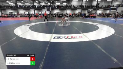 101 lbs Round Of 32 - Adrian Torres, Southwestern vs Hunter Phillips, Ward Melville