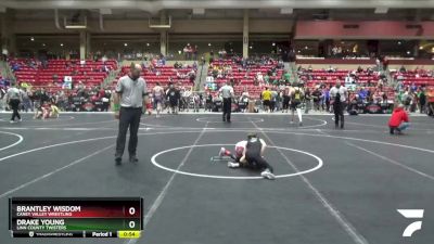 58 lbs Cons. Round 3 - Brantley Wisdom, Caney Valley Wrestling vs Drake Young, Linn County Twisters
