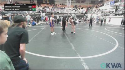 80-85 lbs Round Of 16 - Amberlynn West, Midwest City Bombers Youth Wrestling Club vs Trevor Thomas, Chickasha Wrestling