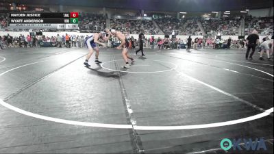 170 lbs Round Of 16 - Hayden Justice, Tahlequah Wrestling Club vs Wyatt Anderson, Vinita Kids Wrestling