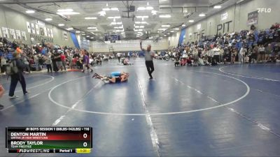 116 lbs Semifinal - Denton Martin, Uintah Jr High Wrestling vs Brody Taylor, Team Prestige