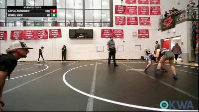 91 lbs Final - Layla Achziger, Choctaw Ironman vs Jewel Vice, Hinton Takedown Club