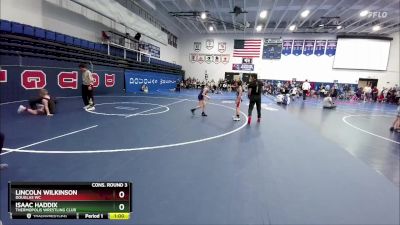 63 lbs Cons. Round 3 - Isaac Haddix, Thermopolis Wrestling Club vs Lincoln Wilkinson, Douglas WC