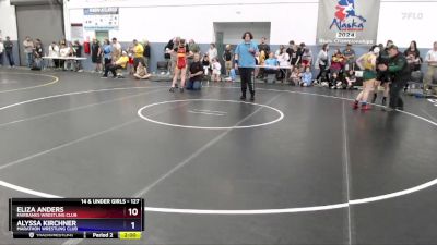 127 lbs Semifinal - Eliza Anders, Fairbanks Wrestling Club vs Alyssa Kirchner, Marathon Wrestling Club