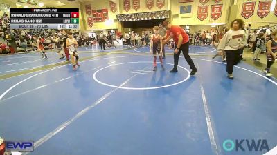 70 lbs Consi Of 8 #2 - Ronald Branchcomb 4th, Wagoner Takedown Club vs Reilas Sanchez, Locust Grove Youth Wrestling