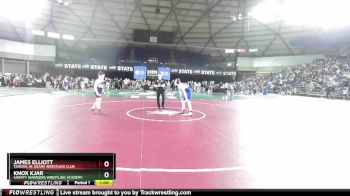 117 lbs Quarterfinal - Knox Kjar, Liberty Warriors Wrestling Academy vs James Elliott, Tahoma Jr. Bears Wrestling Club
