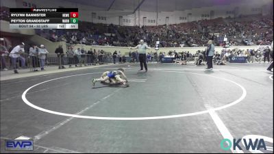 52 lbs Consi Of 4 - Rylynn Bannister, Newkirk Takedown Club vs Peyton Grandstaff, Warner Eagles Youth Wrestling