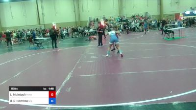 112 lbs Quarterfinal - Liana McIntosh, Head Hunters Wrestling Club Florida vs Bianca Ribeiro-Barbosa, N/A