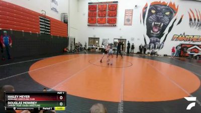 110-114 lbs Round 3 - Douglas Mowrey, Lander Tiger Tough Wrestling vs Hailey Meyer, Worland Wrestling Club