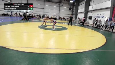 113 lbs Consi Of 8 #1 - Killian Kaneshige, AZ vs Jaxon Thomas, NC