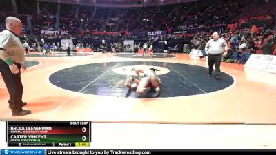 2A 170 lbs Cons. Round 1 - Carter Vincent, Grayslake (Central) vs Brock Leenerman, Normal (Community West)