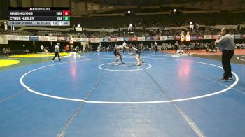 138 lbs Champ Round 1 (16 Team) - Cyrus Hurley, Delaware Military Academy vs Mason Lyons, Patrick Henry