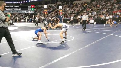 120 lbs Quarterfinal - Rocklin Zinkin, Buchanan (CS) vs Zachary Samano, Chino (SS)