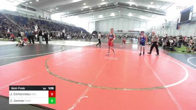 137 lbs Semifinal - Jack Carbonneau, HWC, Holbrook Wrestling Club vs Zayden Zentner, Mantanona TC