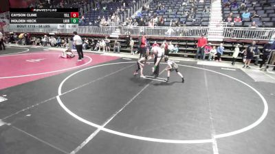54 lbs Quarterfinal - Cayson Cline, Teller Takedown WC vs Holden Heck, Laurel Matburners