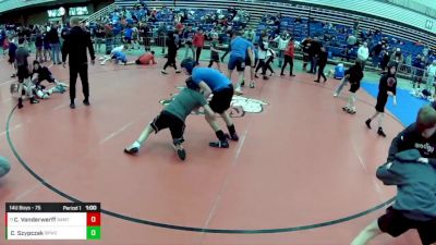 14U Boys - 75 lbs Champ. Round 1 - Cole Train Vanderwerff, B.A.M. Training Center vs Cole Szypczak, Bulldog Premier Wrestling Club