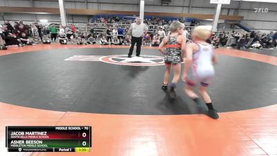 70 lbs Quarterfinal - Jacob Martinez, South Hills Middle School vs Asher Beeson, Middleton Middle School