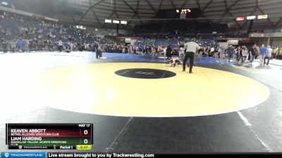 114 lbs Semifinal - Liam Harding, Enumclaw Yellow Jackets Wrestling Club vs Keaven Abbott, Bethel AllStars Wrestling Club