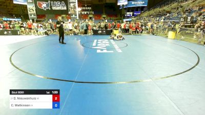 94 lbs Cons 8 #1 - Dylan Nieuwenhuis, MI vs Chase Watkinson, IA