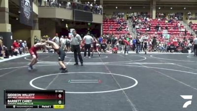 130 lbs Cons. Round 3 - Giddeon Willett, Jeff West Wrestling Club vs Barrett Carey, Augusta Wrestling Club