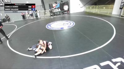 90 lbs Semis - Camilla Gomez, Team Selma Wrestling Club vs Emery Salazar, Southwest Stallions Wrestling Club