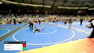 61 lbs Semifinal - Channing Anno, HURRICANE WRESTLING ACADEMY vs Crew Card, Tulsa Blue T Panthers