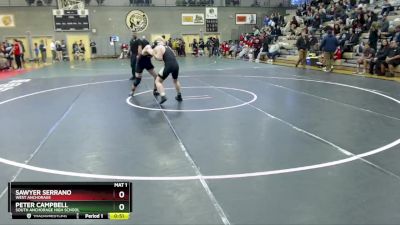 189 lbs Cons. Round 3 - Peter Campbell, South Anchorage High School vs Sawyer Serrano, West Anchorage