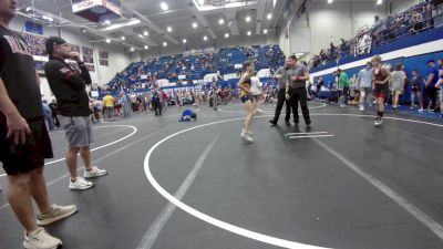 70 lbs Semifinal - August Milligan, Pauls Valley Panther Pinners vs Brinley Leyba, Team Tulsa Wrestling Club