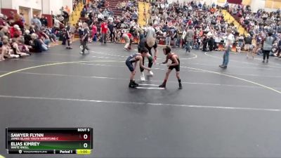 49 lbs Quarterfinal - Sawyer Flynn, James Island Youth Wrestling C vs Elias Kimrey, White Knoll