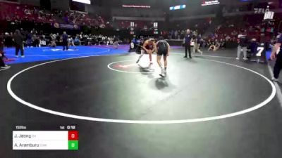 152 lbs Consi Of 8 #1 - Julian Jeong, Oak Hills (SS) vs Antonio Aramburu, Corona Del Mar (SS)