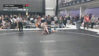 120 lbs Cons. Rd Of 32 - Zoey Pulver, Takedown Express W/C vs Isabella Timmerman, Stout Wrestling Academy