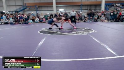 117 lbs Champ. Round 1 - Naia Lamb, Priest River Wrestling Club vs Taenum Brundy, Mountain View Middle School