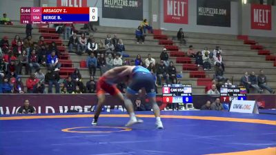 86 kg Quarterfinal - Bennett Berge, USA vs Zaurbek Arsagov, CAN