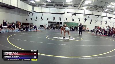 103 lbs Round 3 (16 Team) - Gabriele Tedesco, McKendree University vs Madison Avila, North Central College (A)