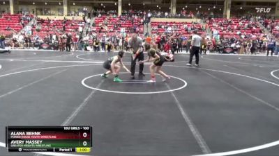 100 lbs Round 5 - Alana Behnk, Power House Youth Wrestling vs Avery Massey, Greater Heights Wrestling