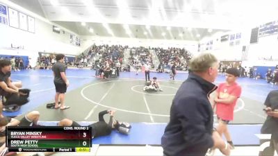 132 lbs Cons. Round 2 - Drew Petty, South High School vs Bryan Minsky, Yucca Valley Wrestling