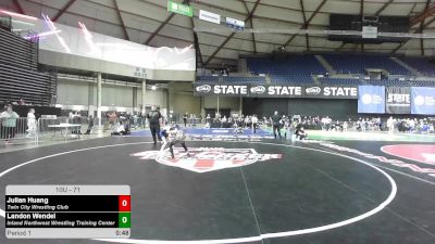 71 lbs Semis - Julian Huang, Twin City Wrestling Club vs Landon Wendel, Inland Northwest Wrestling Training Center