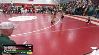 39-42 lbs Round 1 - Tanner Brown, Platte Valley Jr. Wrestling vs Sterling Gibbs, HRA