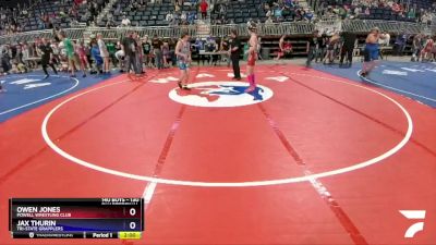 130 lbs Quarterfinal - Owen Jones, Powell Wrestling Club vs Jax Thurin, Tri-State Grapplers