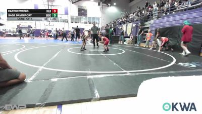 46-49 lbs Consi Of 4 - Easton Weeks, Hulbert vs Sage Davenport, Keystone Kids Wrestling Club