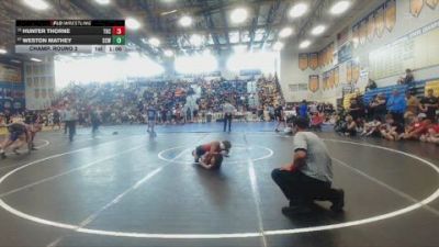 106 lbs Champ. Round 2 - Hunter Thorne, Victory Elite vs Weston Mathey, JW Mitchell High School