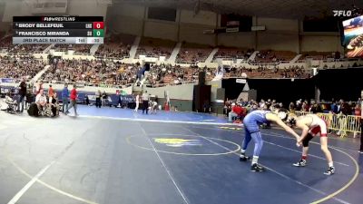 113-D1 3rd Place Match - Brody Bellefeuil, Liberty High School vs Francisco Miranda, Sunnyside High School